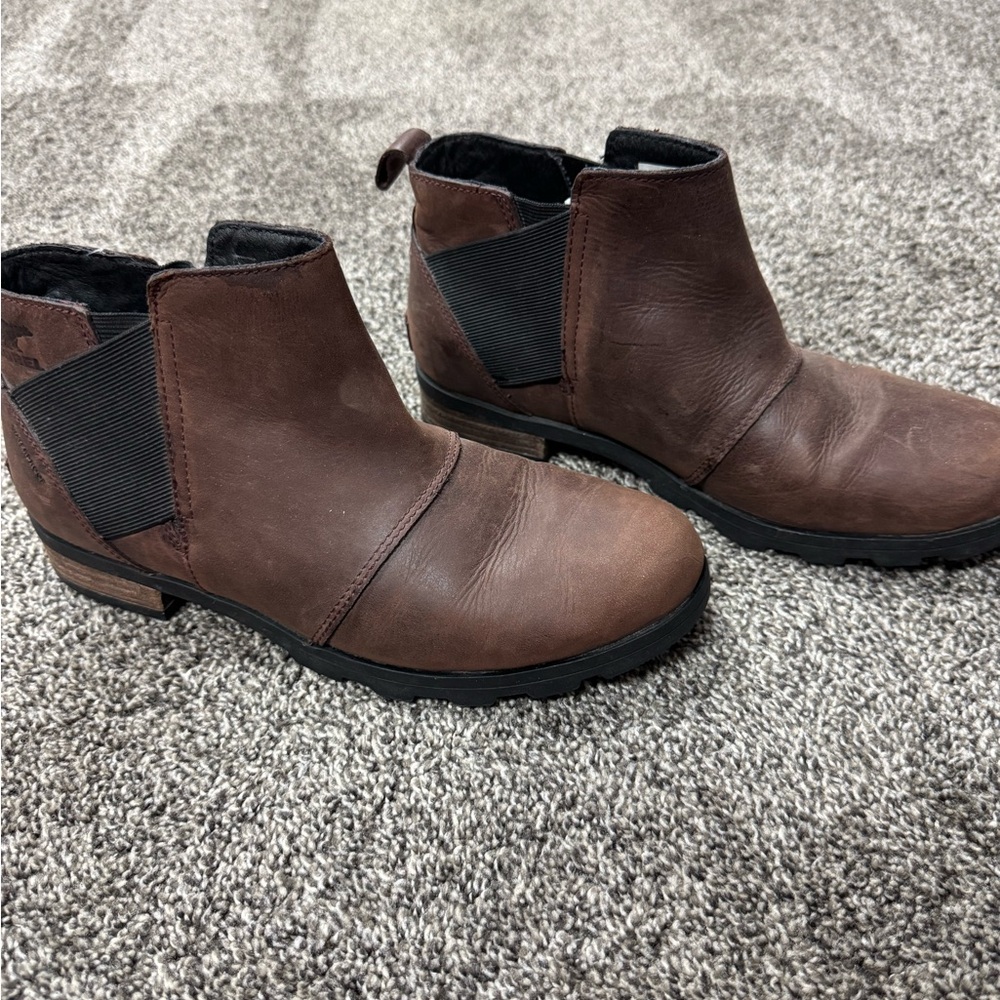 Sorel Brown Ankle Boots Classic Leather Design